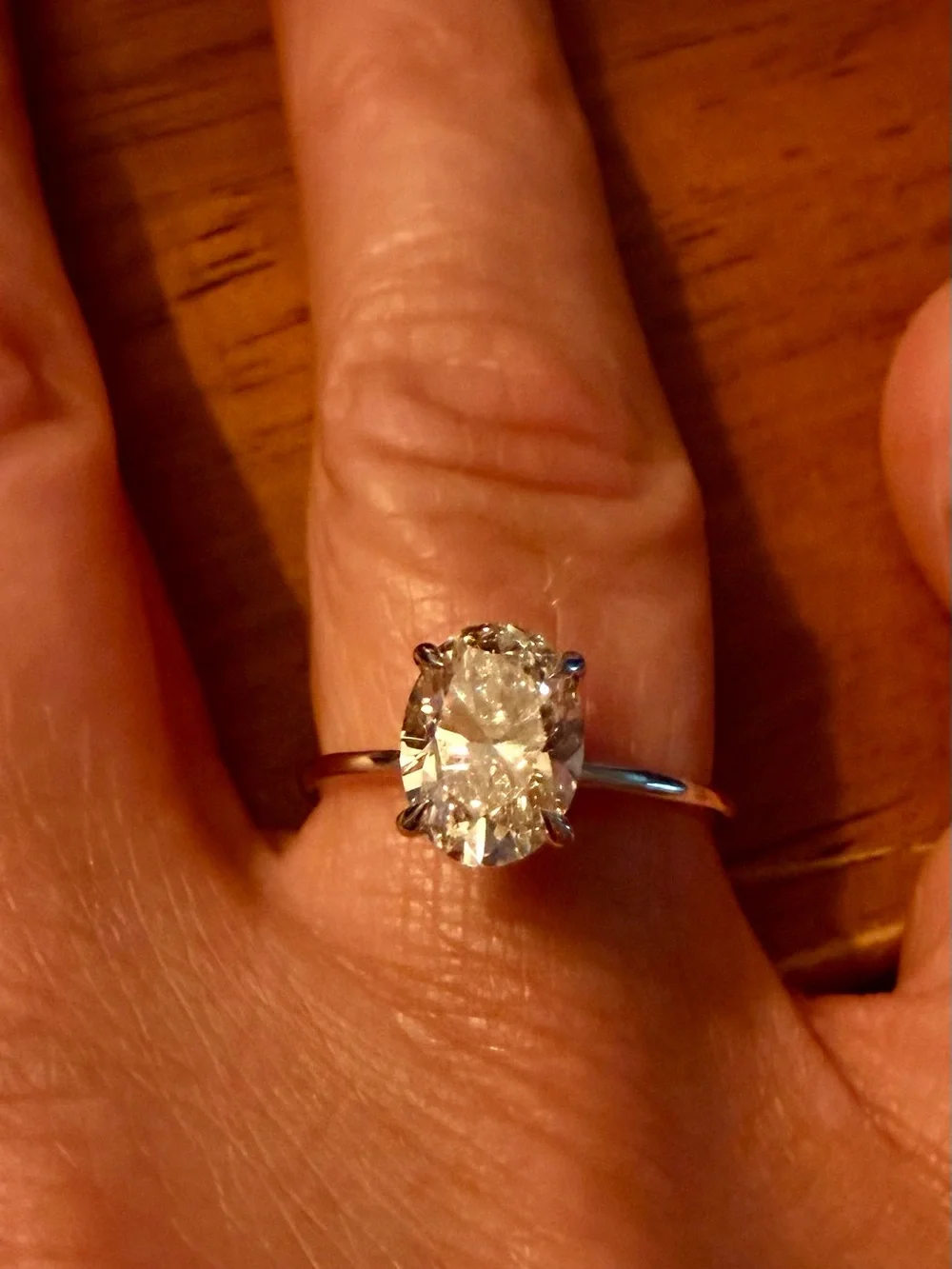 IGI Certified 2.02 CT Oval Lab Grown Diamond 14K Solid White Gold Ring Size 7